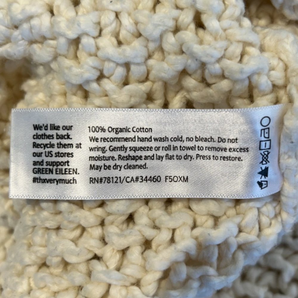 Fisher Project100% Cotton  Chunky Knit Cropped Cream sweater Size S/P - Picture 10 of 10